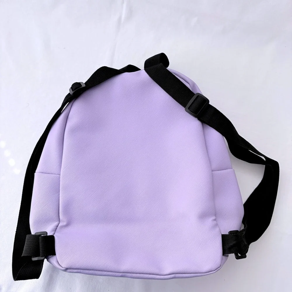 Disney Lilo & Stitch Mini Backpack Purple Furry Plush Pocket Embroidered Stitch